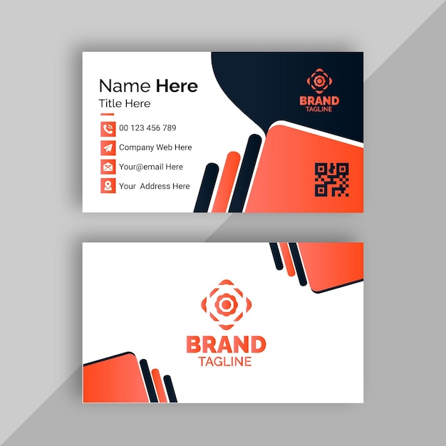 Simple minimal Clean style modern Colorful Company business card design template and editable file