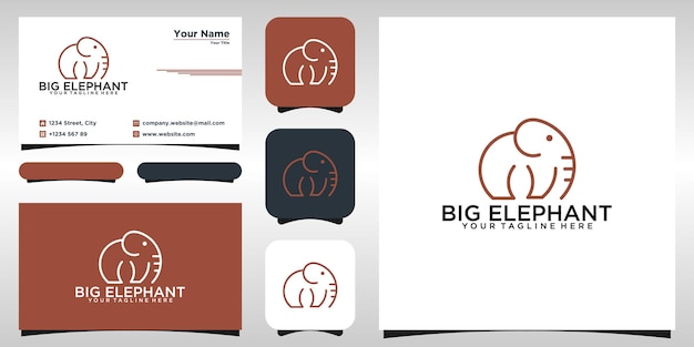 Simple and minimal elephant logo illustration. Modern vector line icon. elephant line logo icon design for logo and business card design