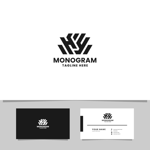 Vector simple and minimal letter hy monogram initial logo