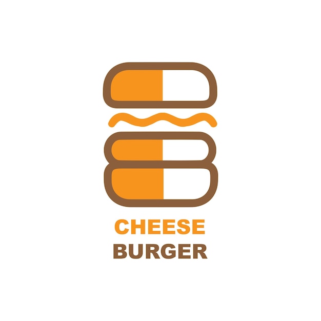 Simple minimal line cheeseburger logo design