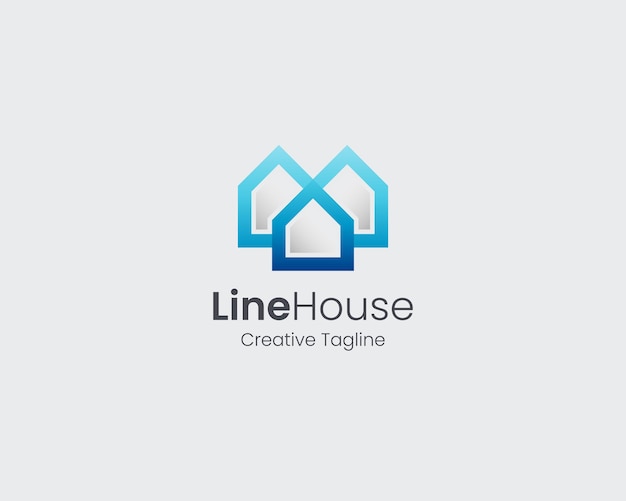 Vector simple minimal line house logo