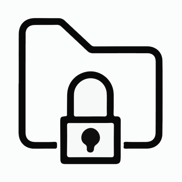 最小限のロックアイコンロゴベクトル
