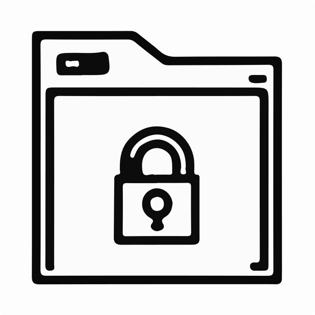 最小限のロックアイコンロゴベクトル