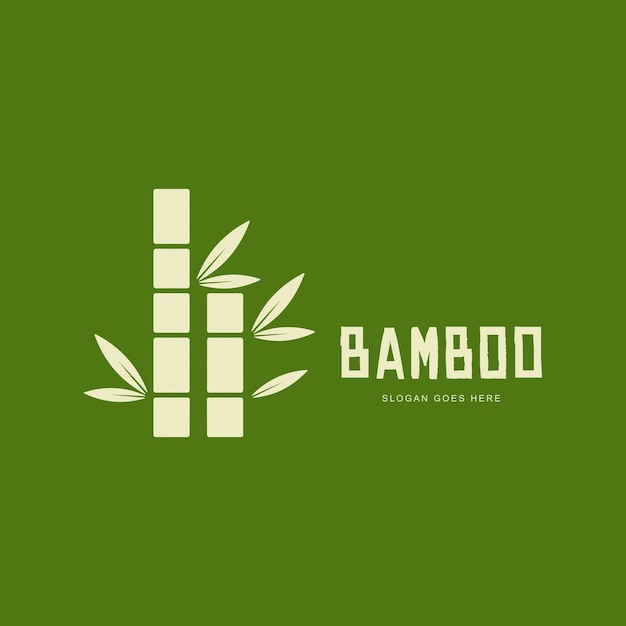 Simple minimal oriental two bamboo logo design