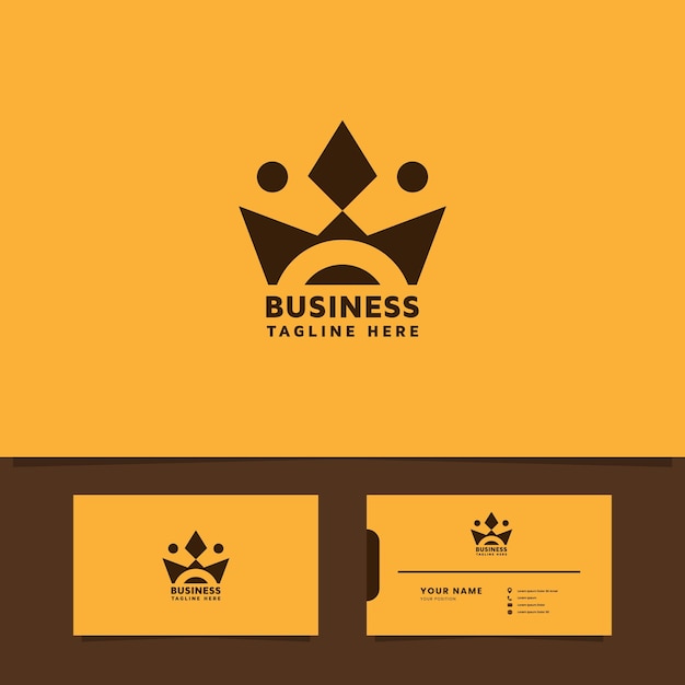 Simple and minimal ornamental crown logo