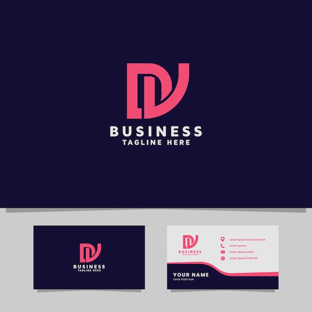 Simple and minimal overlapping letter dv monogram initial logo