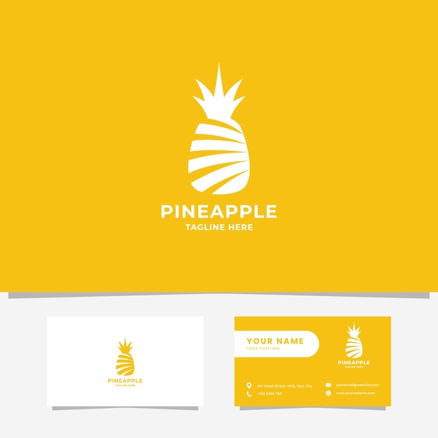 Vector simple and minimal silhouette pineapple logo design