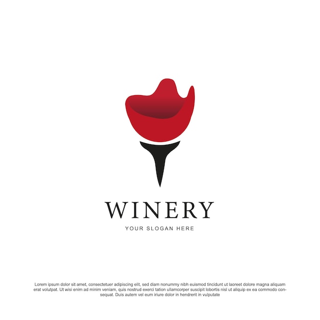 Vettore di design del logo del vino minimale semplice