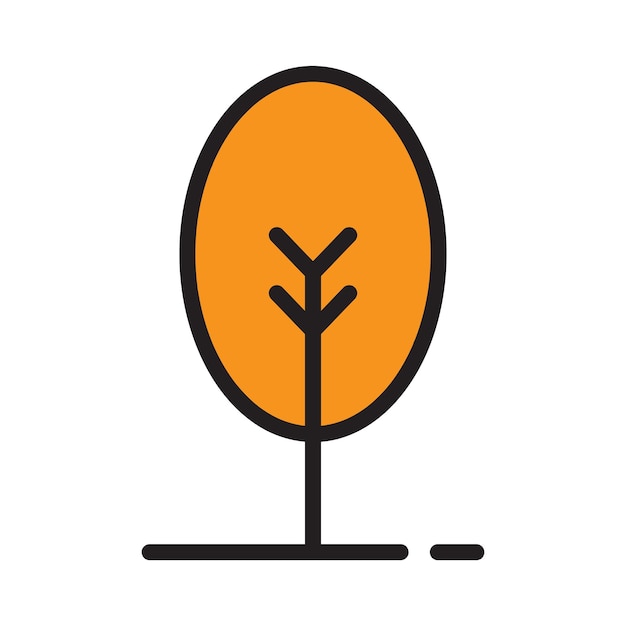 Simple minimalist autumn tree vector