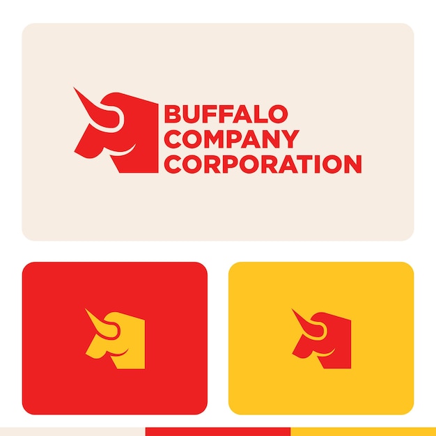 Simple minimalist buffalo logo design