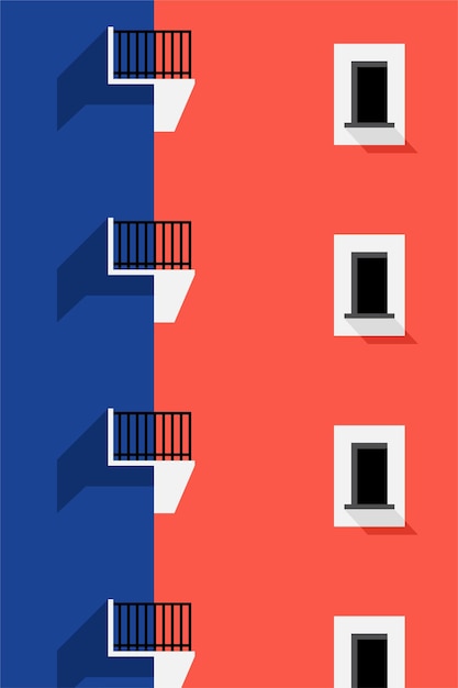 simple minimalist building wall art decoration architecture illustration background architecture building wall art poster
