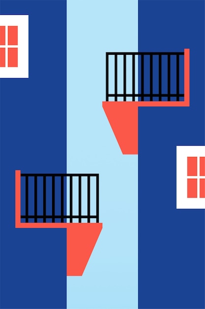 simple minimalist building wall art decoration architecture illustration background architecture building wall art poster