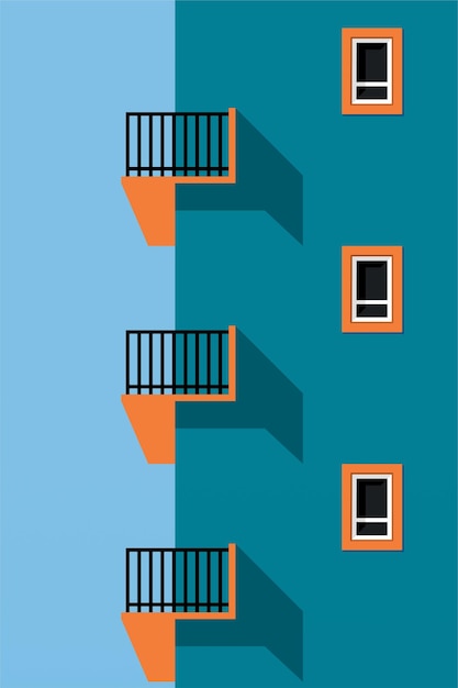 simple minimalist building wall art decoration architecture illustration background architecture building wall art poster
