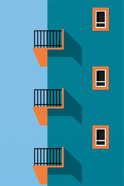 Semplice edificio minimalista wall art decorazione architettura illustrazione sfondo architettura edificio wall art poster