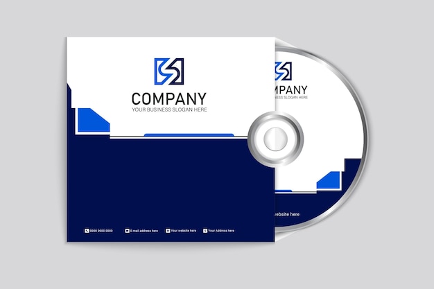 Simple minimalist business CD cover and label template