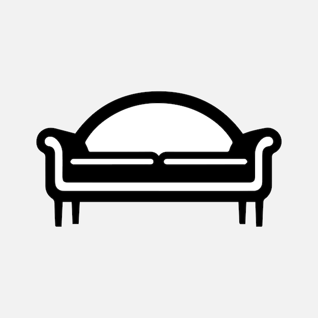 シンプルなミニマリストの椅子のラインアートのロゴ