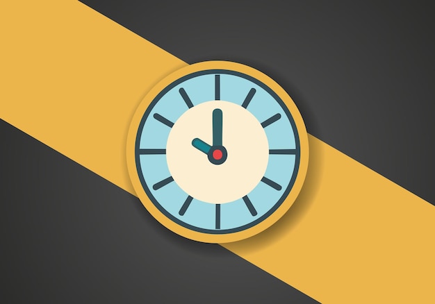 Simple Minimalist Clock Symbol Icon Vector Image