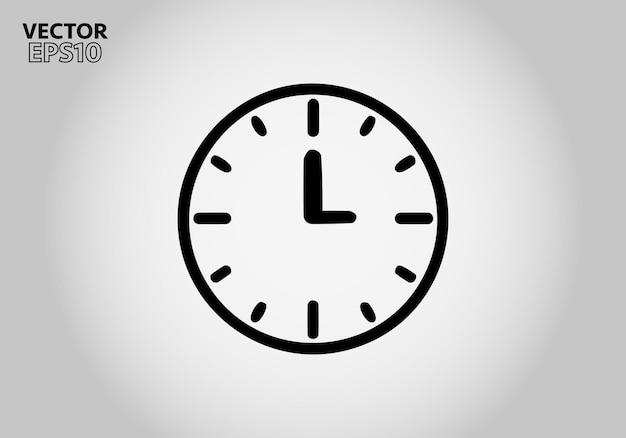 Simple Minimalist Clock Symbol Icon Vector Image