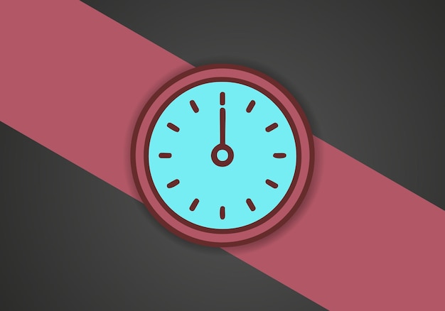 Simple Minimalist Clock Symbol Icon Vector Image