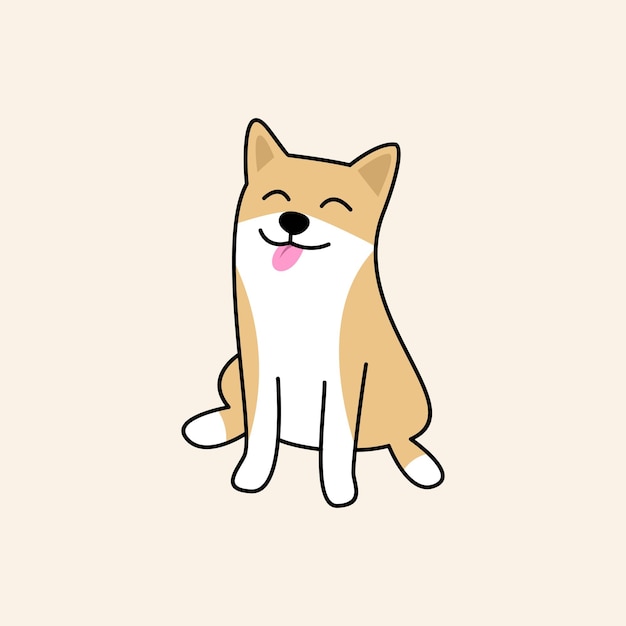 Vector simple minimalist cute cartoon dog vector