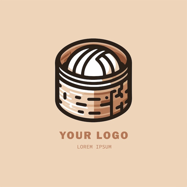 Un logo dimsum semplice e minimalista progettato utilizzando uno stile vettoriale