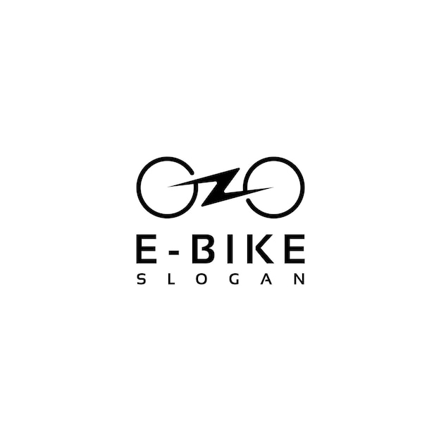 simple minimalist electric bike bicycle logo design