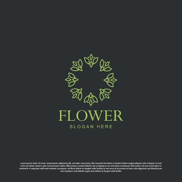 simple minimalist elegant flower logo design vector