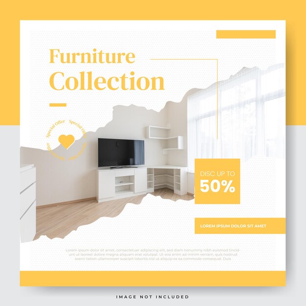 simple minimalist furniture sale social media post template