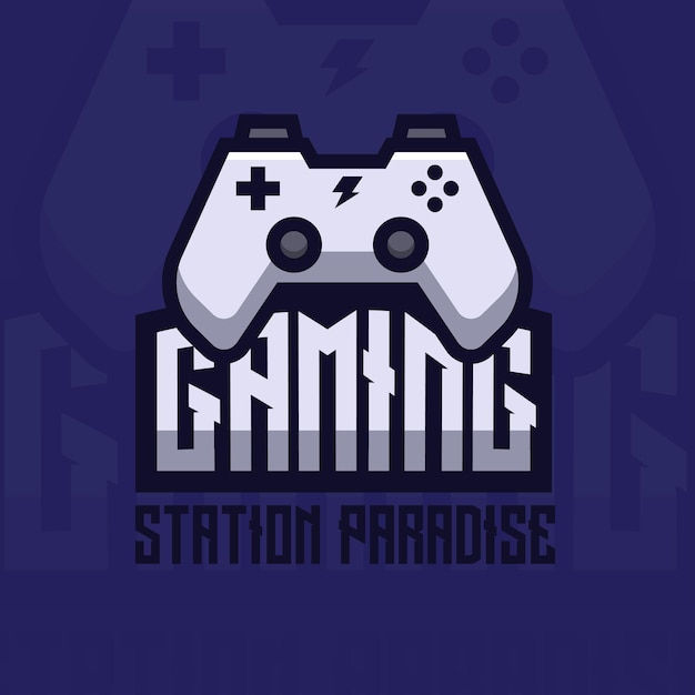 Simple minimalist gamepad joystick gaming logo design