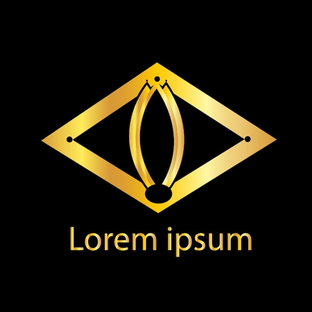 Vettore logo dorato semplice e minimalista