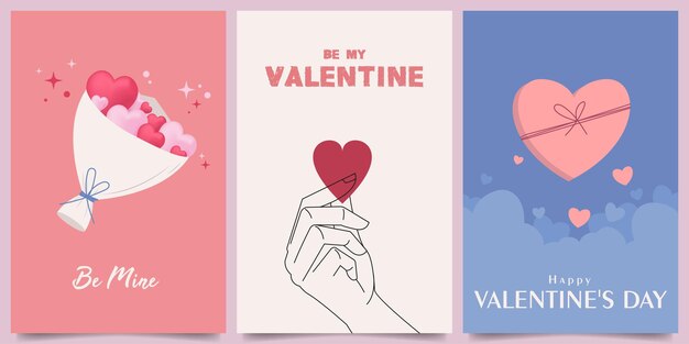 Vettore semplice e minimalista felice giorno di san valentino disegno vettoriale illustrazione sfondo per cartolina