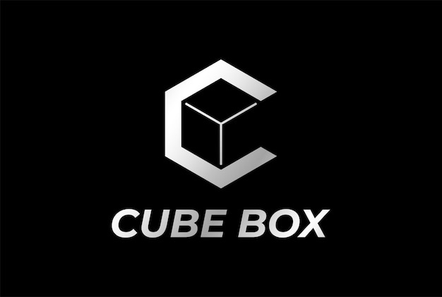 Simple Minimalist Hexagonal Geometric Initial Letter C for Square Cube Box Logo Design