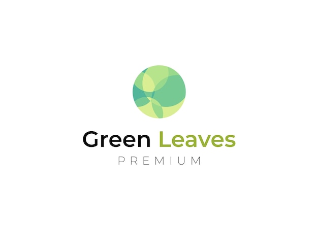 Vector simple and minimalist leaf logo design. green leave logo