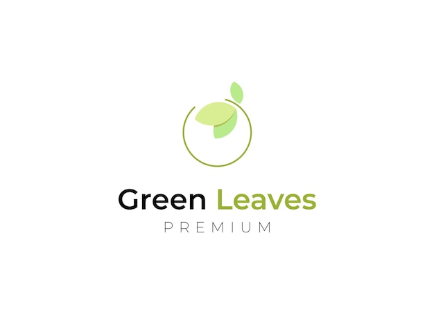 Simple and minimalist leaf logo design. Green Leave logo