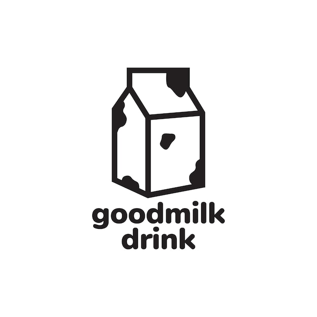 Простой минималистский дизайн логотипа упаковки молока векторный графический символ значок иллюстрации креативная идея