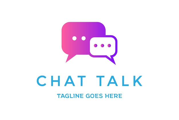 Semplice e minimalista moderno chat talk segno simbolo per la comunicazione logo design vector