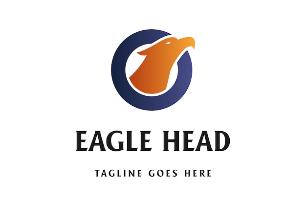 Simple minimalist modern eagle hawk falcon bird head logo design vector