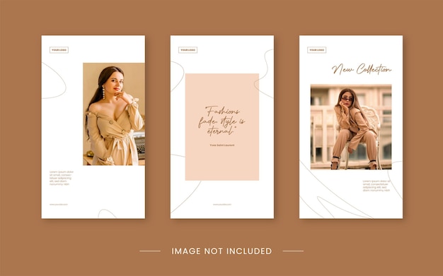 Simple Minimalist Muslim Fashion Instagram Story Template Premium Vector v2