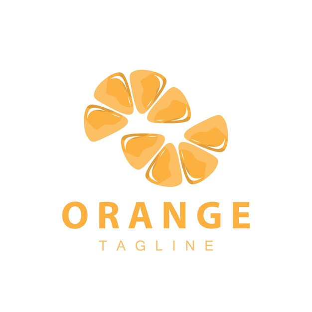 Vector simple minimalist orange logo garden plant design fresh orange fruit drink illustration template