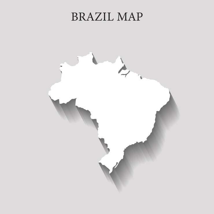 Vector simple and minimalist region map of brazil