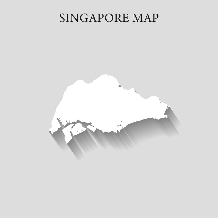 Vector simple and minimalist region map of singapore