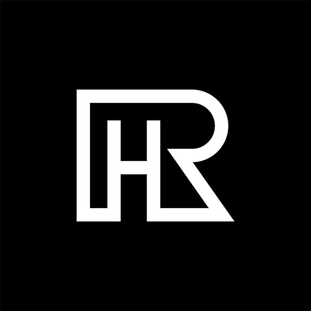 Vettore design semplice e minimalista del logo del monogramma rh