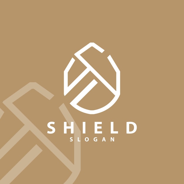 Simple Minimalist Security Shield Logo Design Vector Illustration Template