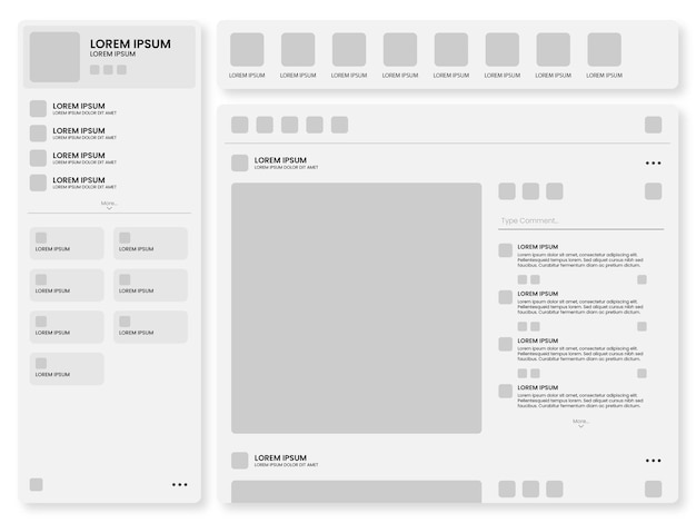 simple and minimalist user interface layout design for social media websites