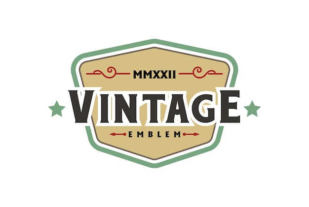 Simple minimalist vintage retro badge emblem label logo design vector