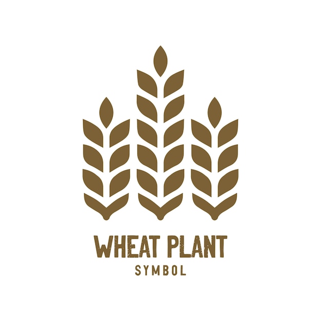 Vector simple minimalist wheat grain rice vector icon illustration