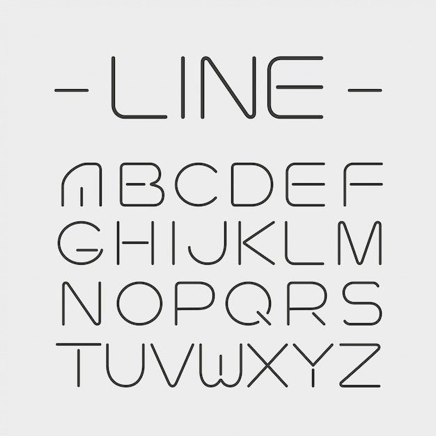 Simple and minimalistic alphabet in line style