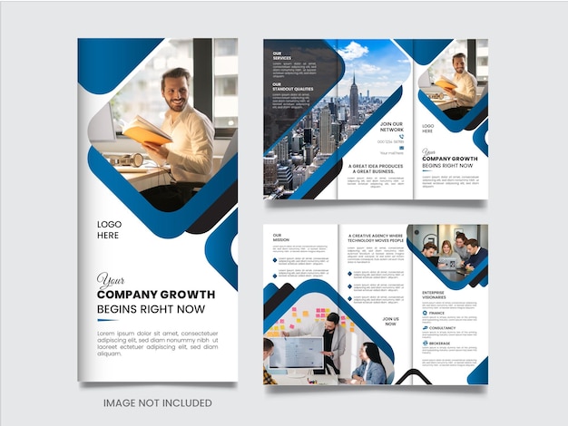 Vector simple and minimalistic business trifold brochure design template