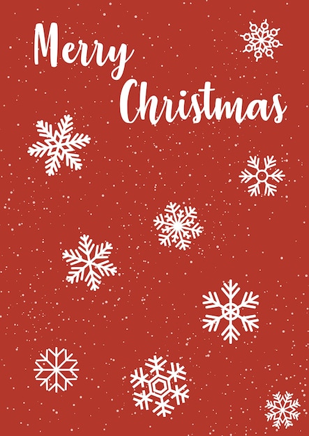 Vector simple minimalistic christmas card with snowflakes