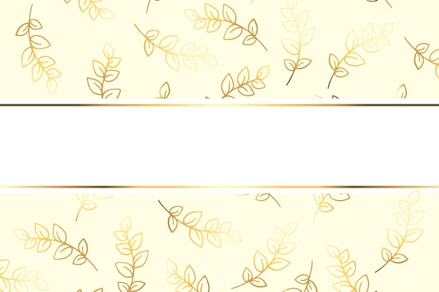 Simple minimalistic template with gold colored foliage